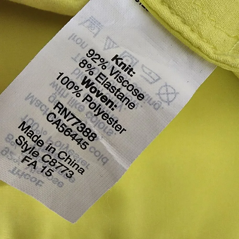 J. Crew Womens Tank Top Medium Yellow Sleeveless Pullover Knit Woven Scoop Neck